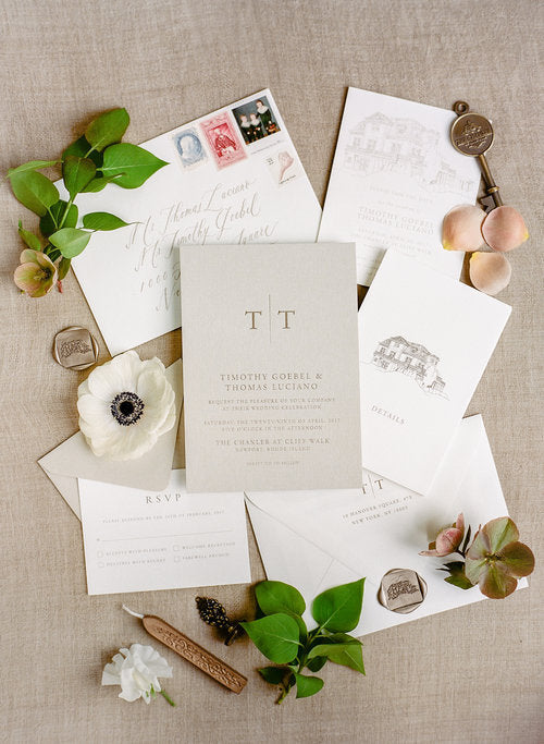 Elegantly Simple Wedding Stationery // New Port, Rhode Island