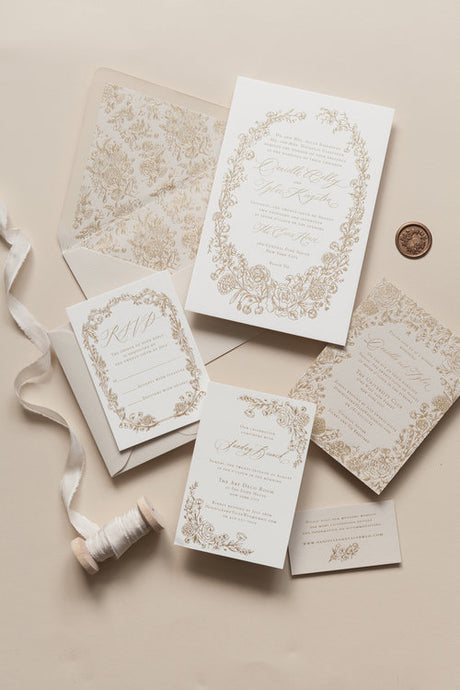 Intricate Floral Wedding Invites // New York