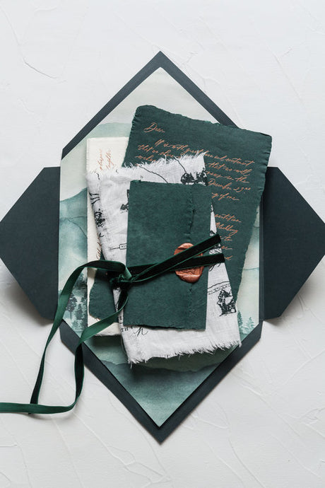 Intimate Emerald and Copper Invites // Tennessee