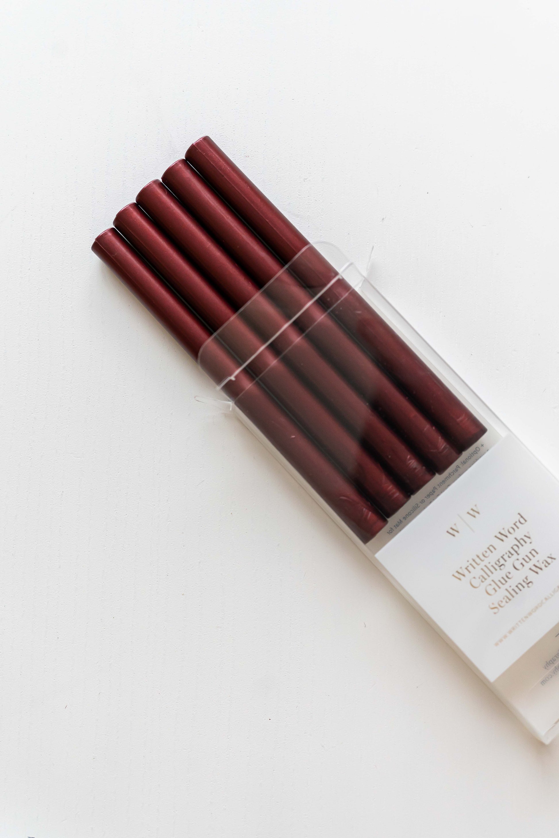 Crimson glue gun sealing wax sticks in clear packaging for wax seal projects
