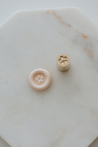 Cherry blossom mini wax seal stamp with sakura wax impression 