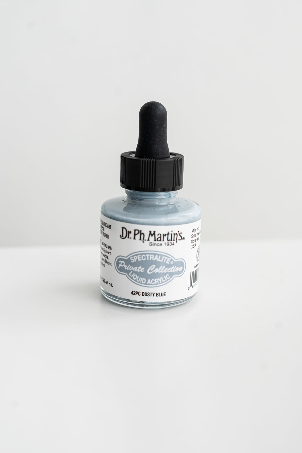 Dusty blue calligraphy ink bottle for modern calligraphy, lettering and dip pen ink