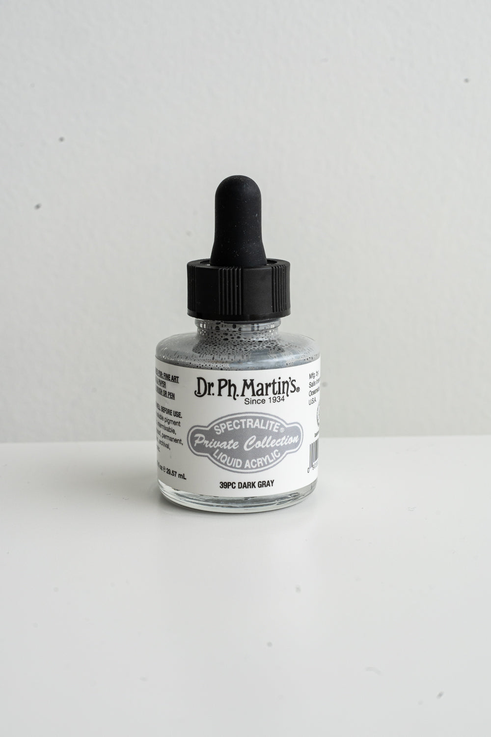 Dr Ph Martin’s Spectralite dark gray calligraphy ink bottle, liquid acrylic ink for modern calligraphy
