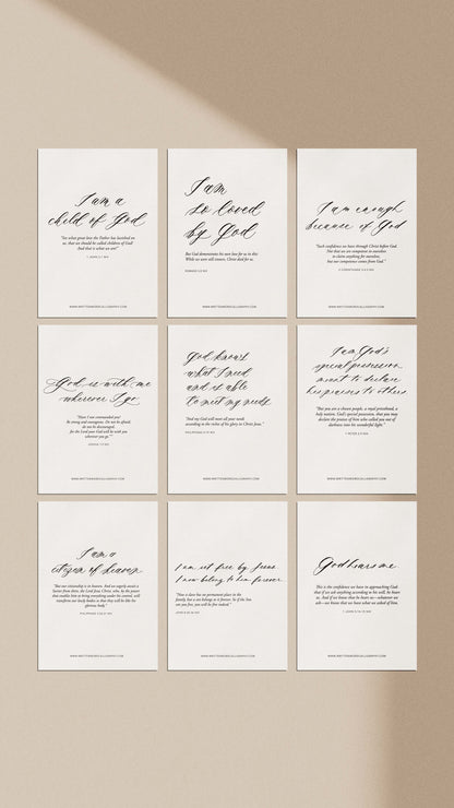 Biblical Affirmations 5x7 Printable (18 Designs)