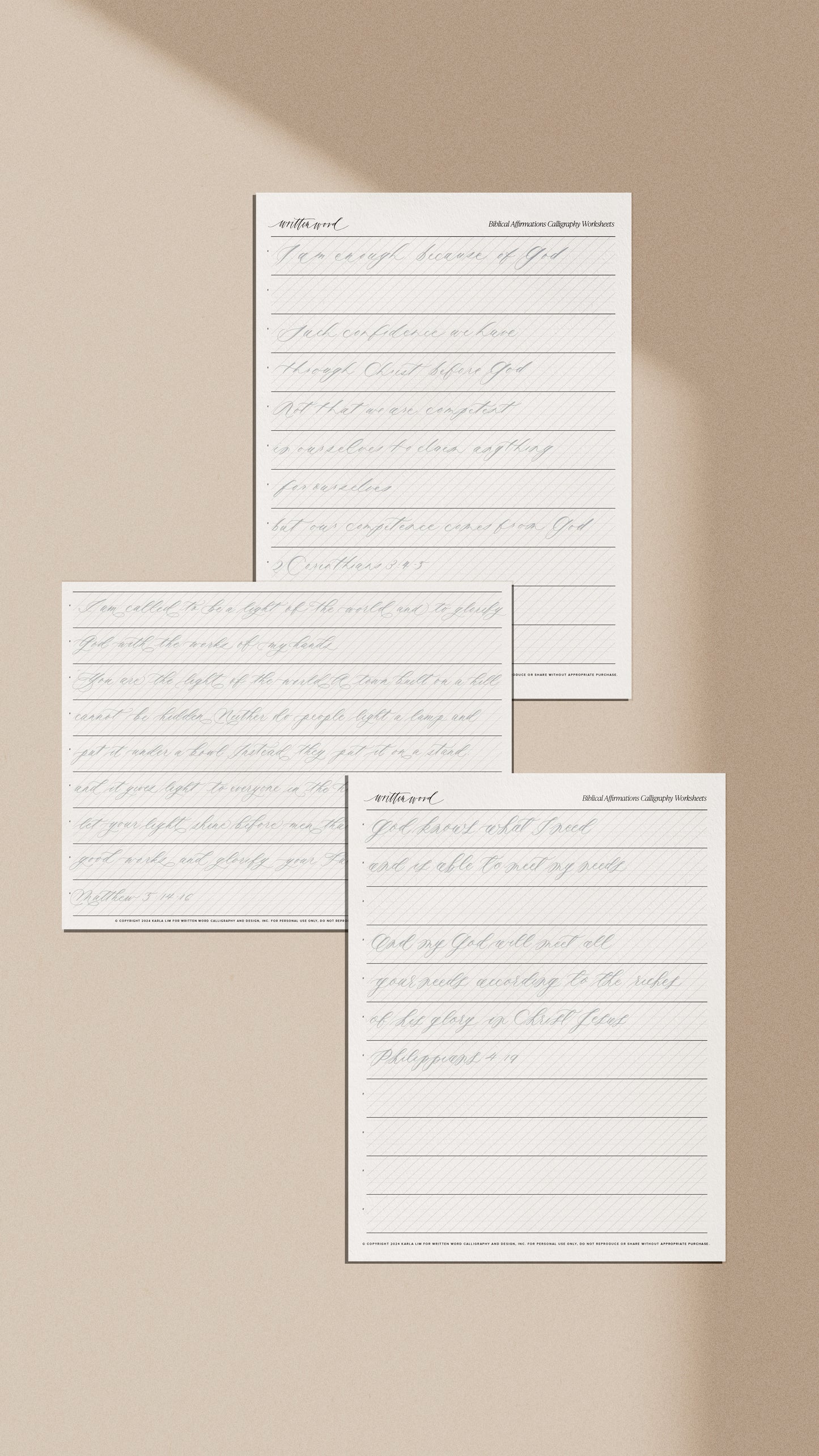 Biblical Affirmations Digital Worksheets