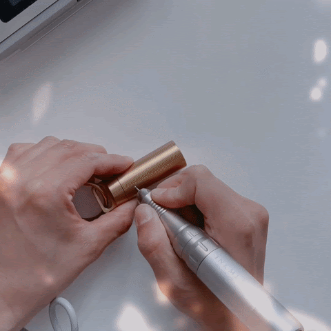 Personalized engraving on brass nib holder