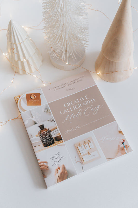 Signed copy of Creative Calligraphy Made Easy book for beginners with projects, worksheets, and tips for stylish calligraphy