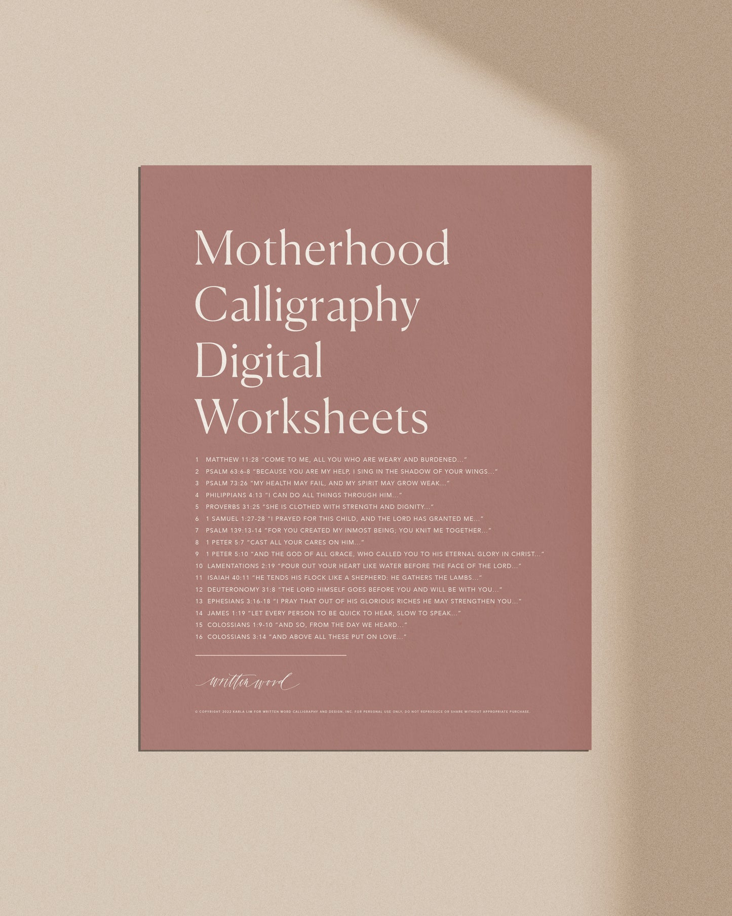 Motherhood Digital Worksheets