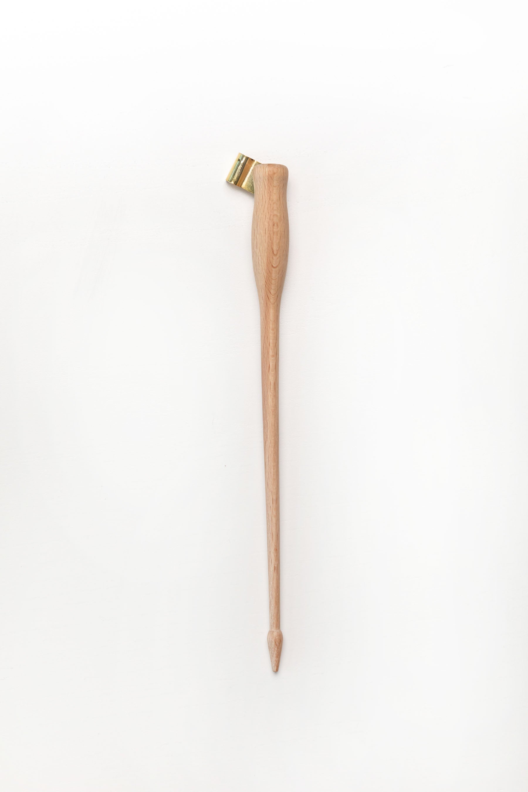 Handcrafted wooden oblique calligraphy pen with brass flange, designed for precision and elegance in modern lettering